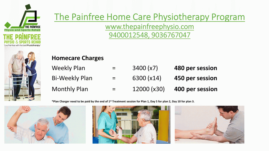 Charges for home care The Painfree Physio Trivandrum